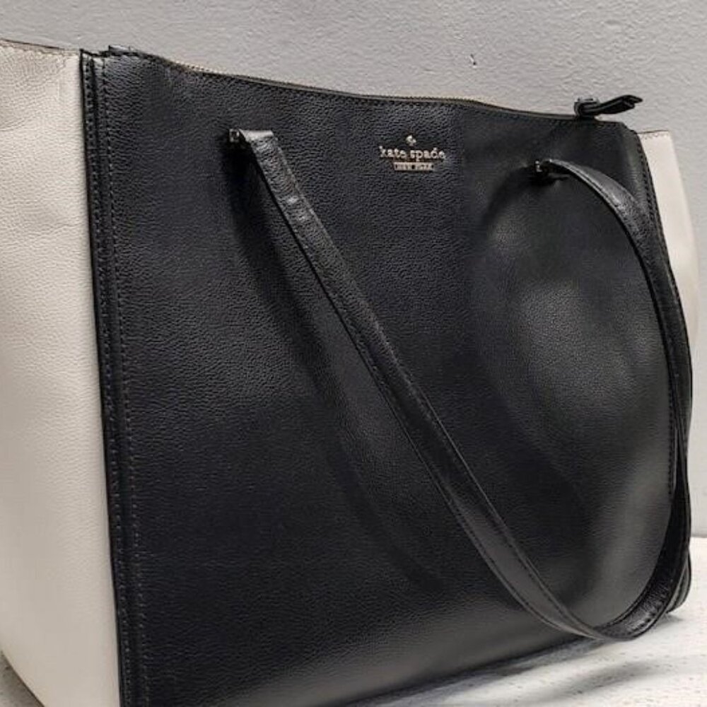 Kate Spade New York Kona Patterson tote purse black & white
